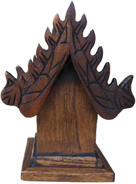 Mini Temple Tabletop Thai Small Buddha Buddhist Spirit House SanPraPhum Teak Wood Handmade Decor or Gift