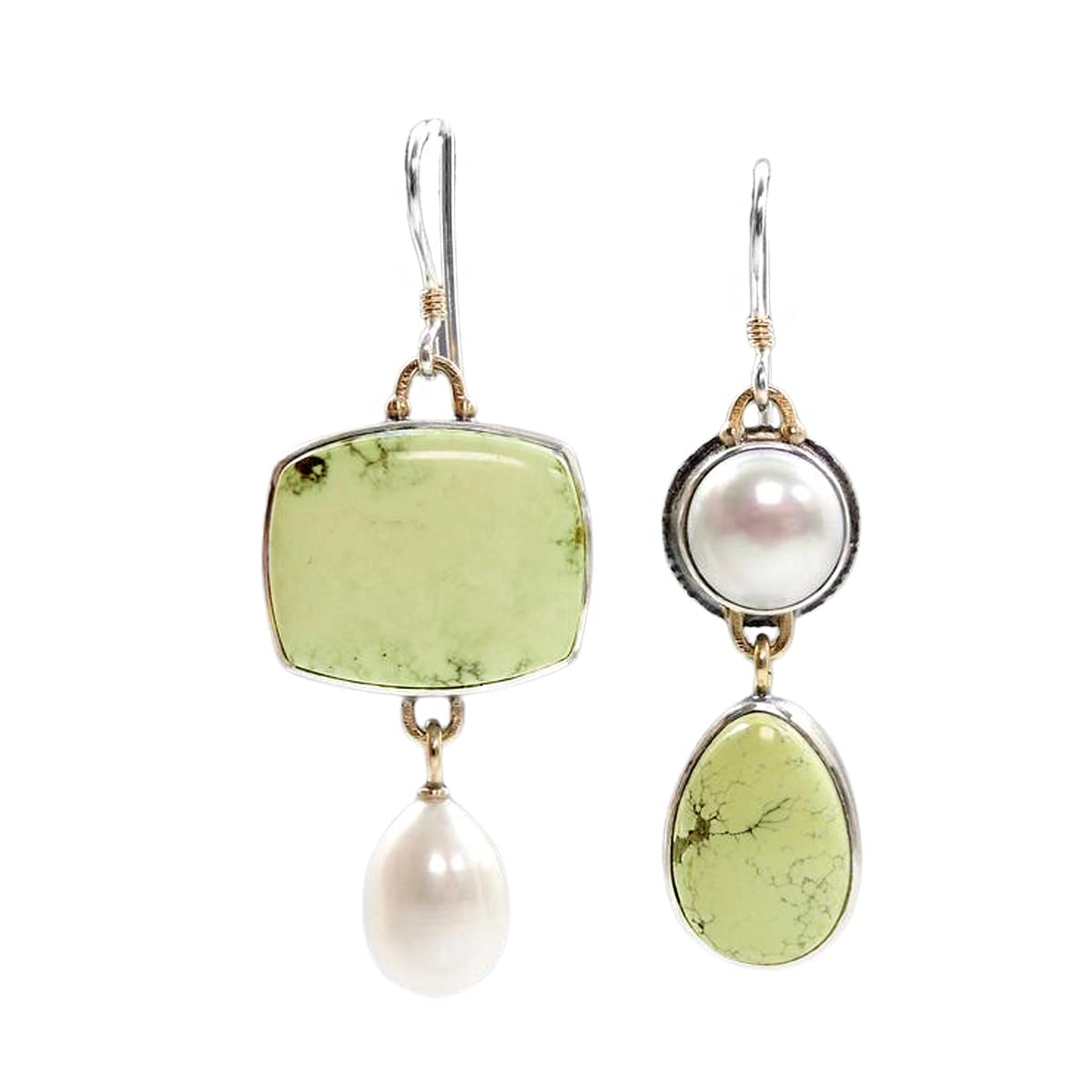 Yellow Chimes Earrings For Women Green Stone Studded Geometrical Shaped Mismatched Pearl Hanging Drop Earrings For Women and Girls (B0BDQW5JDB) Amazon Price History, Amazon Price Tracker