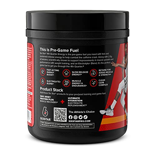 Six Star 4Th Quarter Energy Preworkout For Men & Women With Caffeine, Betaine, Taurine, & More For Fast Acting & Sustained Energy, Sports Nutrition Pre-Workout Products, Tropical Twist, 15 Servings #TOP1