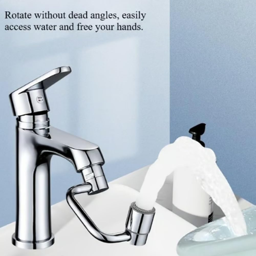 Extensor de grifo giratorio, aireador giratorio de 1440° para fregadero de cocina y baño, ahorro de agua multifuncional de 2 modos, fácil instalación, control de ángulo versátil, 1 unidad