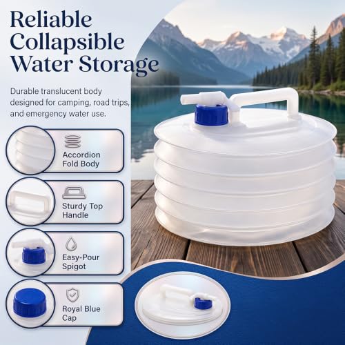 Recipiente de Agua Plegable con Grifo, Contenedor Expandible con Diseño en Acordeón con Asa, Transparente, Capacidad 10 litros miniatura 4