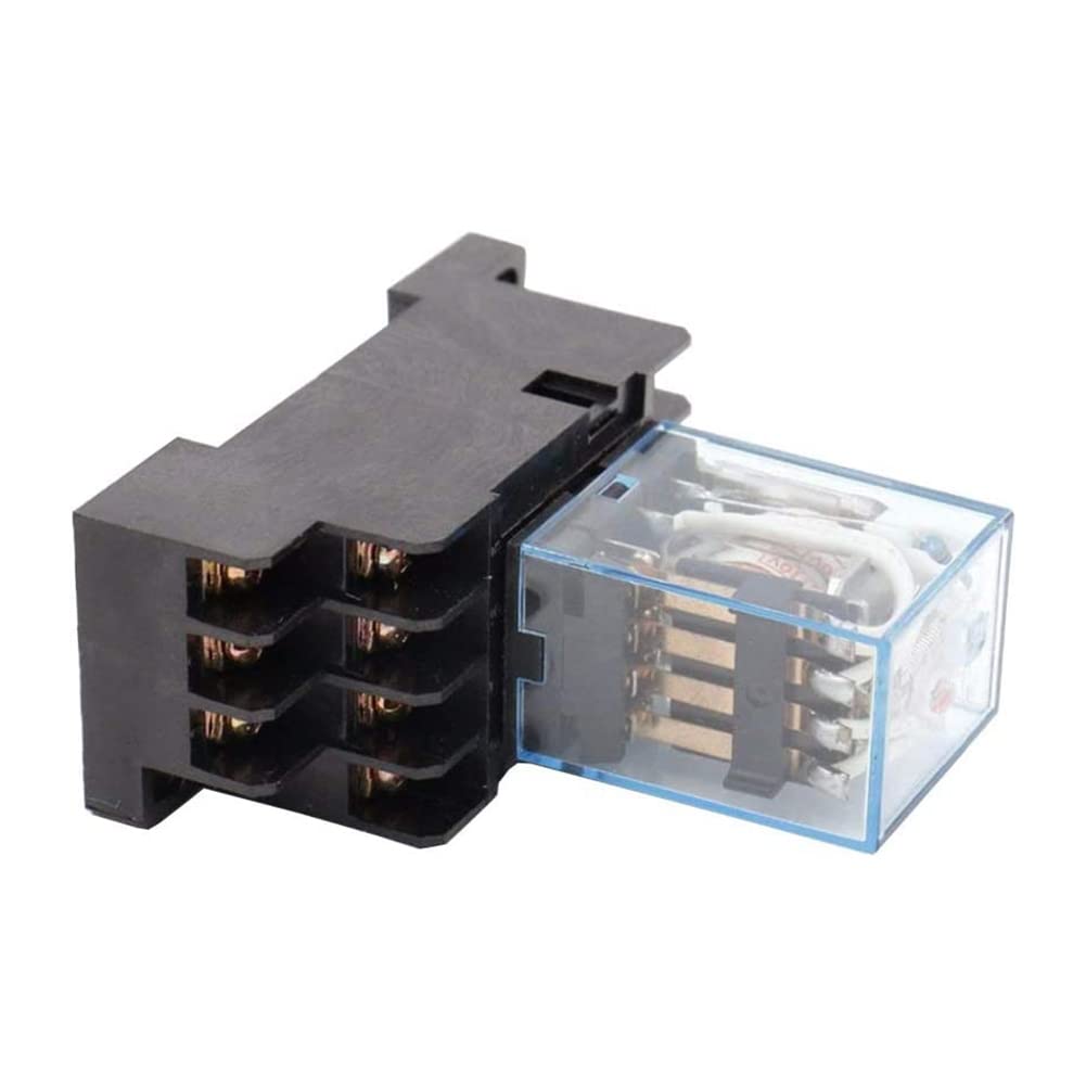10Pc MY4NJ 14PIN 4DPDT Mini Relé ElectromagnéTico ElectróNico 5A Bobina con Base de Enchufe PYF14A AC 220V