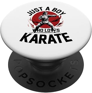 Just A Boy Who Loves Karate Martial Arts Karate Lover Karate PopSockets Adhesive PopGrip