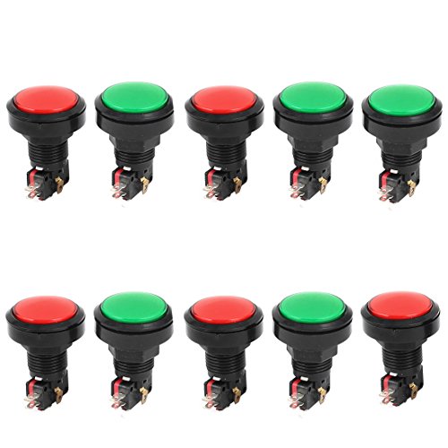 Aexit Panel Mount Round Head SPDT 5P Momentary Game Push Button Switch 10Pcs (4d08ccb36fc3cf9cf53bf7993b1300cc)
