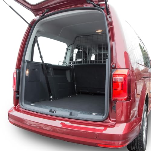 Travall Hundegitter für Volkswagen Caddy 2003-2020, fahrzeugspezifisches Trenngitter für den Kofferraum aus Stahl, passgenau für sicheren Hundetransport
