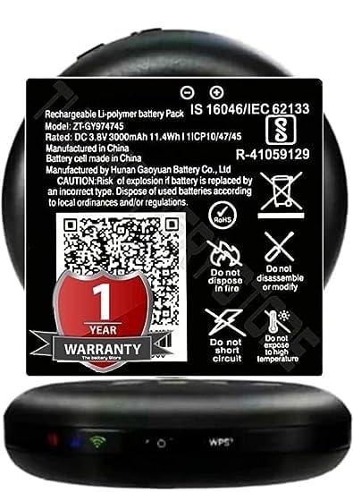 Image of Original ZT-GY974745 Battery for LYF Jio WiFi Dongle JMR815 Wireless Router Battery with 1 Year Warranty **** (V00000248)