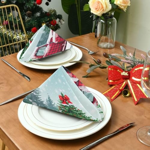 Set de 6 servilletas de tela de Navidad multicolor miniatura 4