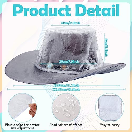 Image of Funtery Cowboy Hat Cover Rain Dust Plastic waterproof Hat Protectors for Storage Keep from Rain Snow