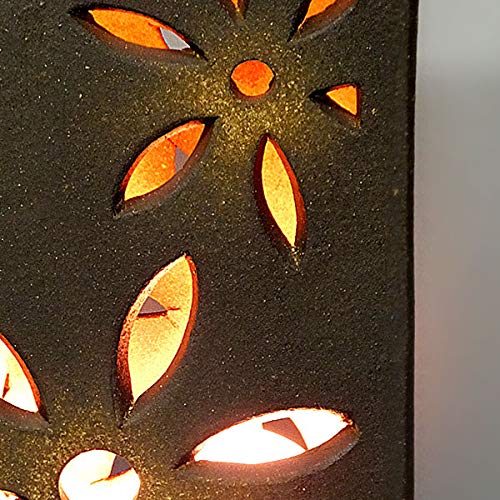 Amazon | 信楽焼陶器 照明 コゲ花彫角庭園燈 SV60-5 | しがらきの森