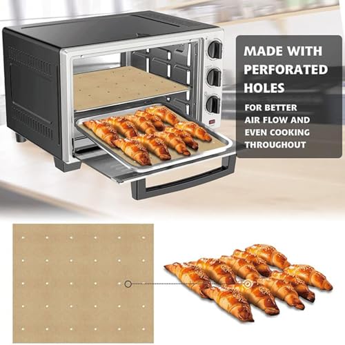 11" X 9" Pre-Cut Parchment Sheets, 100pcs Non-Stick Silicone Coated Greaseproof Waterproof Parchment Paper for Baking, High Temperature Resistance Parchment Paper for Air Fryer Oven Steamer Tray (A) - image 6