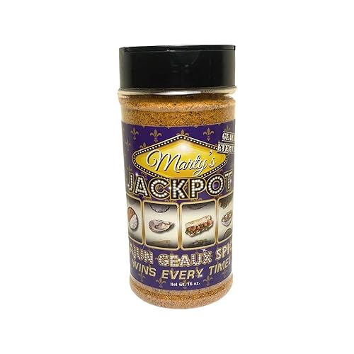 Marty's Jackpot Cajun Geaux Spice - Especias multiusos, perfectas para cangrejos, cangrejos y camarones, salmón, todos los mariscos hierven - Bajo