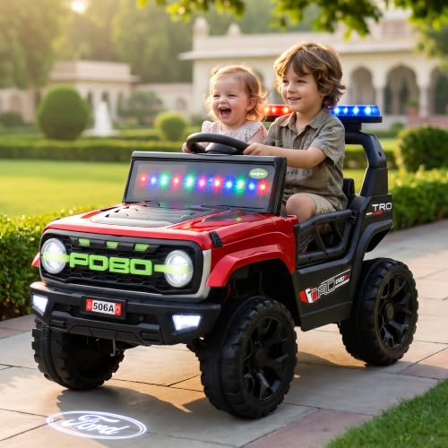 Image of Baybee Copster Electric Jeep for Kids | Battery Operated Ride-on with Lights, Music and Swing Mode | Ride on Toy Electric Car with Parental Control | Rechargeable Kid Car to Drive 3 to 8 Years(Red)