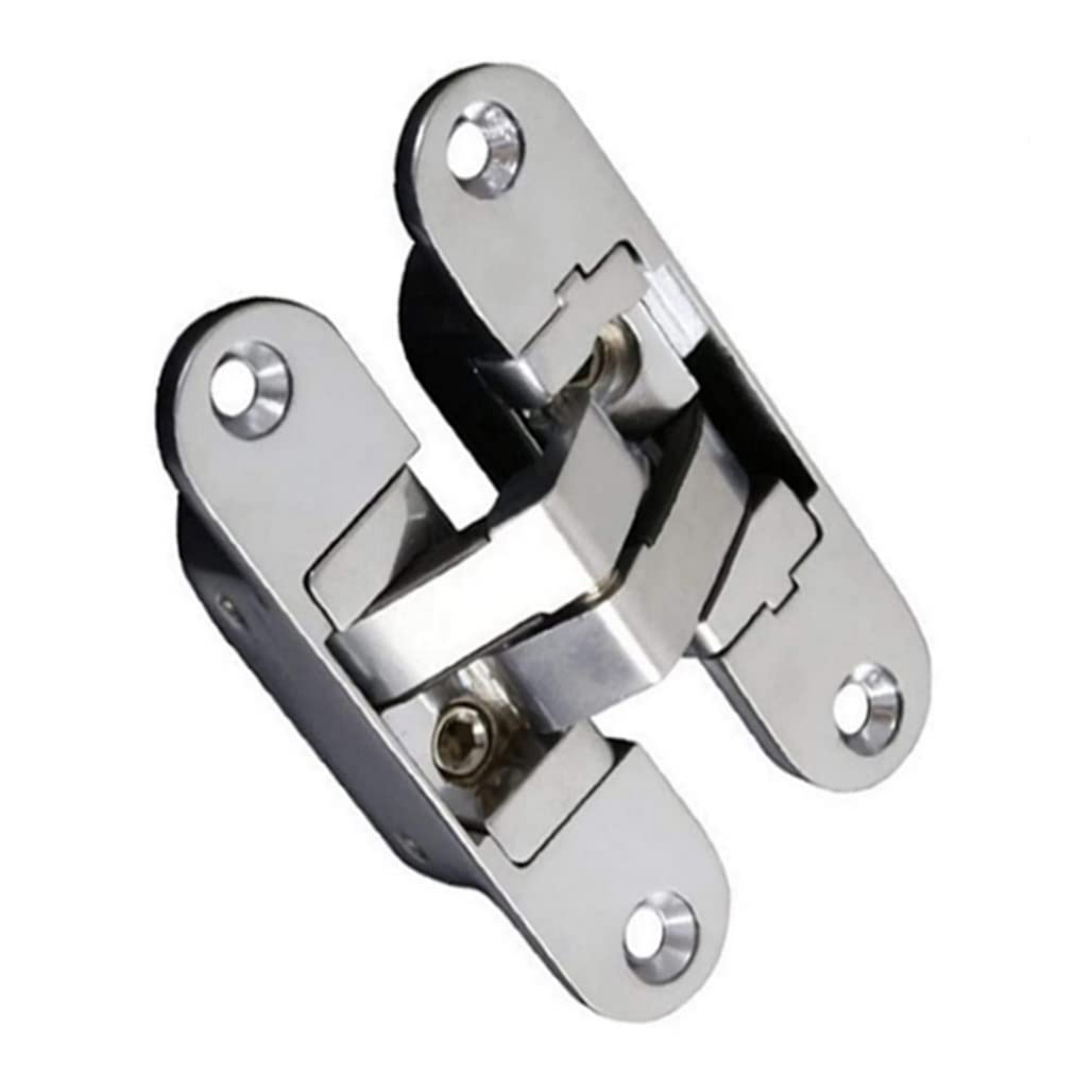 Fexvan Left Open 9.5X2.3cm Invisible Door Hinge, Cross Folding Zinc Alloy Concealed Hinge,