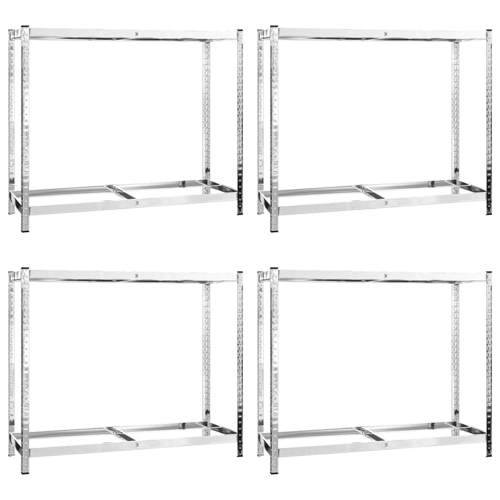 Porte-pneus à 2 Niveaux 4 pcs Argenté 110x40x110 cm Acier,Entreprise & Industrie,Stockage Industriel,Étagères industrielles,25.26 kg-3154231