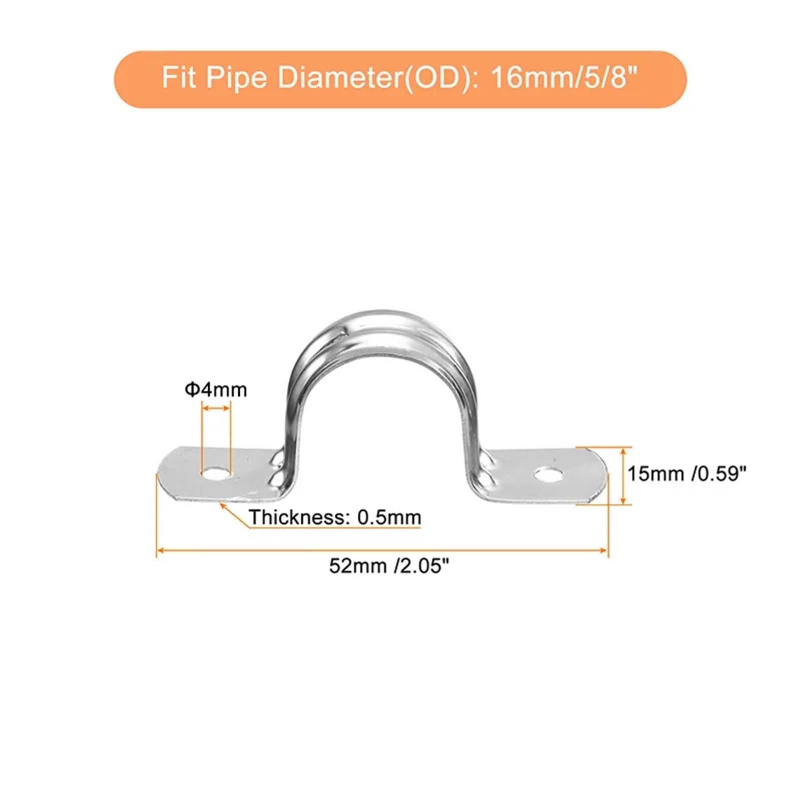 Colliers De Serrage En Acier Inoxydable, 50 Pièces, 16/20/25mm Pour Tuyaux