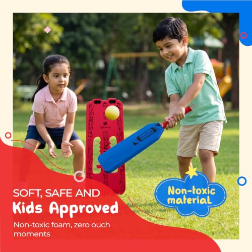 Image of Lifelong Foam Cricket Bat Set Combo for Kids | Bat Ball Wicket Set | Easy Grip Handle | Soft Non-Toxic EVA Foam | Indoor Outdoor Cricket Kit | Toddler Cricket Set for Kids 1-4 Years