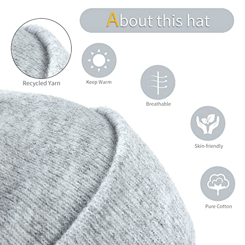 Achiou Knit Womens Beanie Hat Winter Warm Soft Ski Hat For Men Women Trendy Plain Skull Cap Unisex Slouchy Cuffed Beanie Light Grey #TOP1
