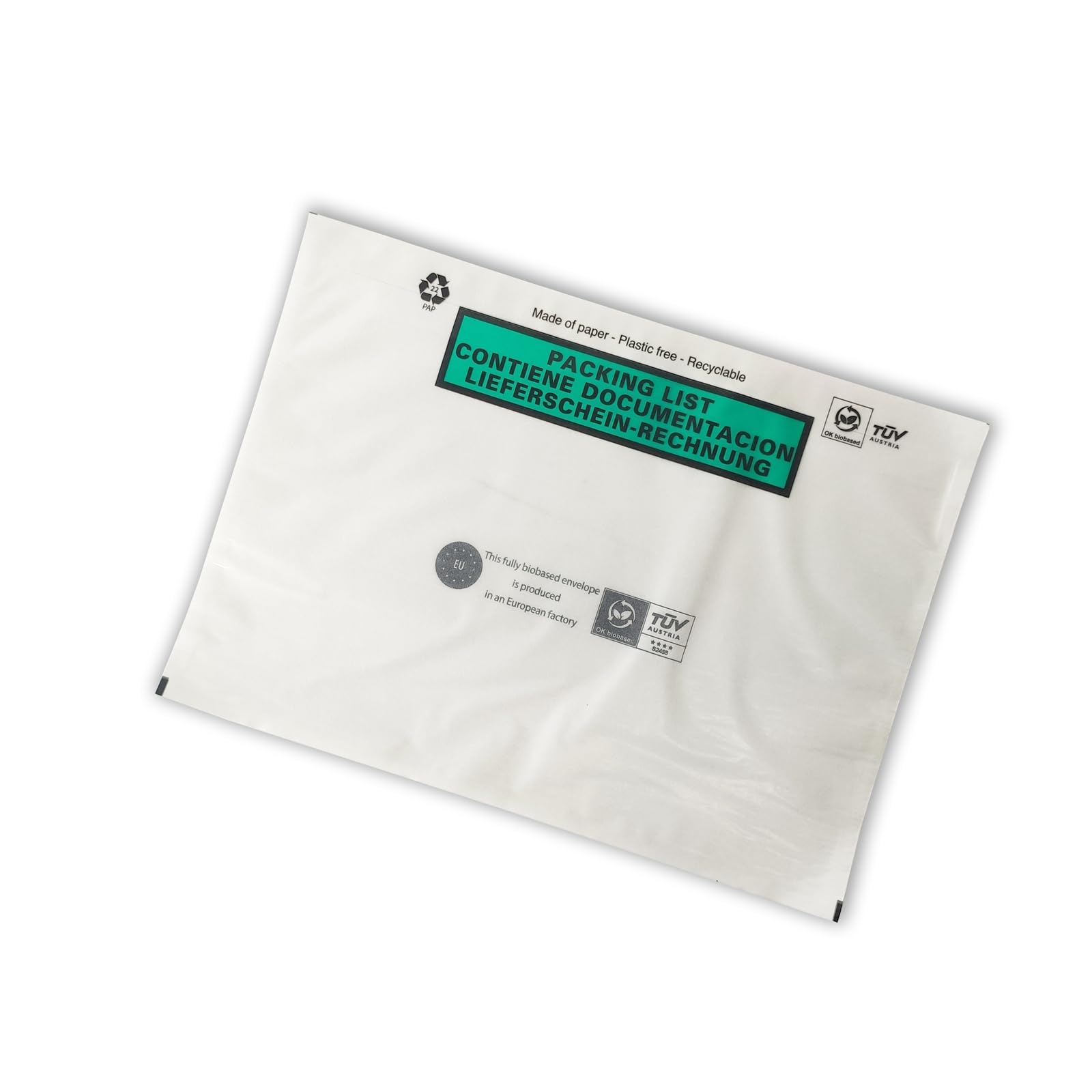Imballaggi Point - Buste portadocumenti - adesive in carta - 22,8 x 12 cm - Ecologiche, Riciclabili e Plastic Free - Set da 1000 Pezzi