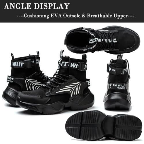Image of Nutropa Steel Toe Shoes for Men Women Work Safety Footwear Lightweight Breathable Comfortable Industrial Construction Sneakers
