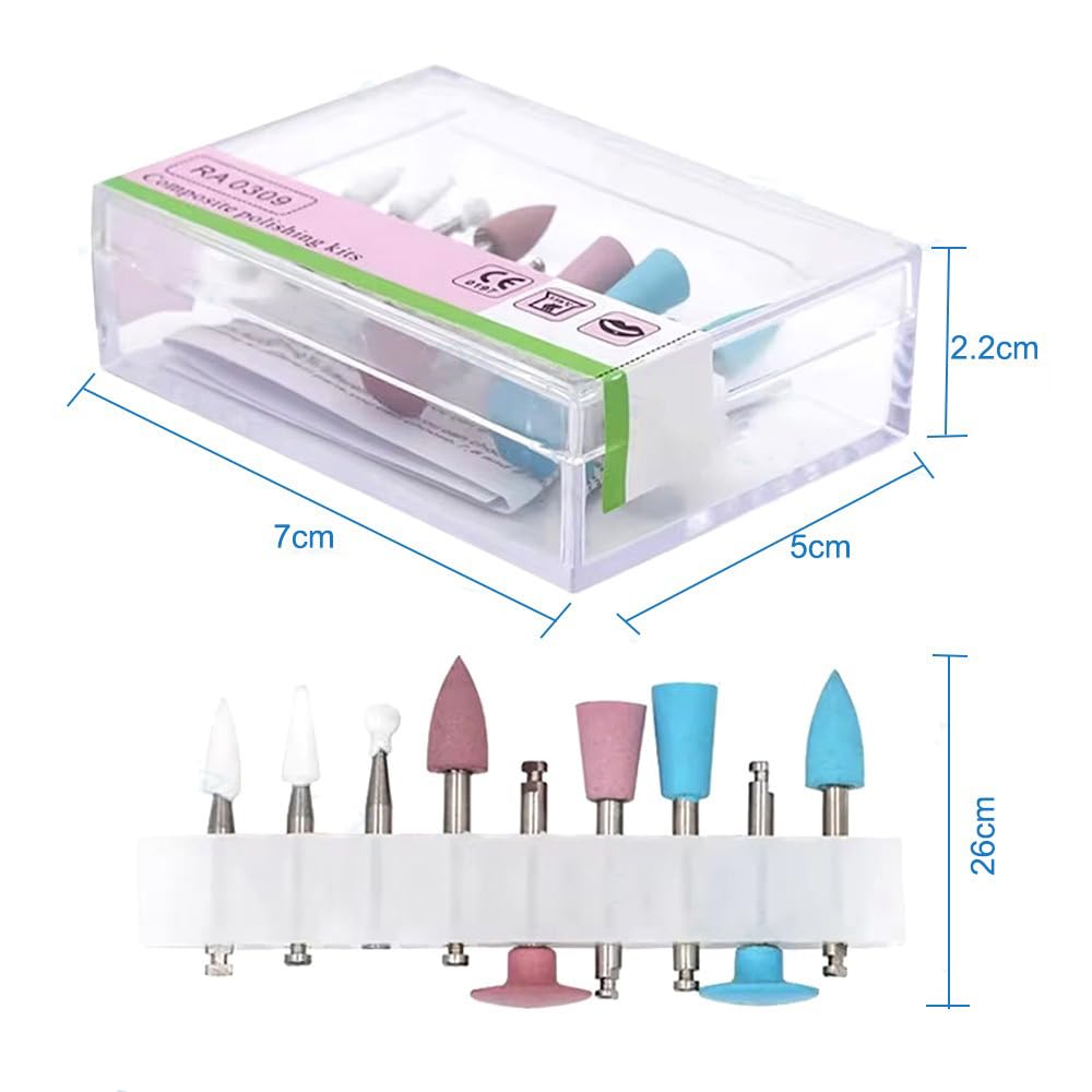 9Pcs/Set Dental Composite Polishing Kits RA0309 Used for Low Speed Contra Angle Kit (4)