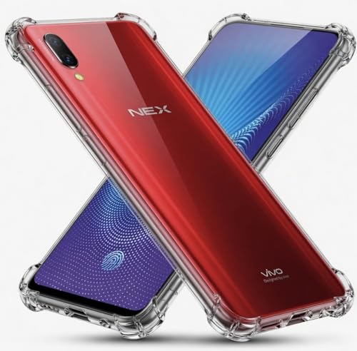 Image of Lustree Compatible with vivo Nex Back Cover| Clear + TPU Case with 4 Corner Air Cushion Protection & Camera Protection | Slim& Stylus Cover for vivo Nex