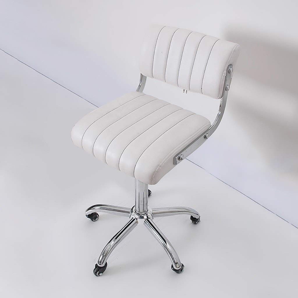 Tabouret de bureau moderne 360° blanc et noir à dossier bas réglable