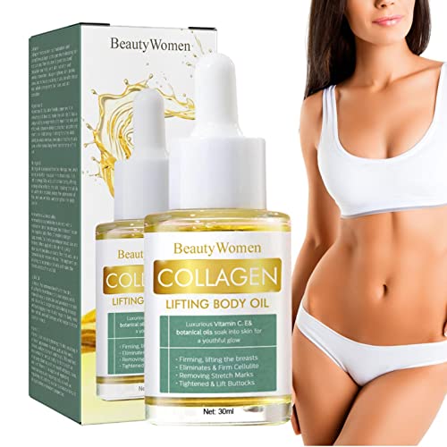Huile Corporelle Liftante Au Collagène, 30 Ml Huile Optimale, Huile Corporelle Raffermissante Boost, Soin Visage Anti-Rides & Anti-âge Au Collagène, Jojoba Pour Cou, Décolleté