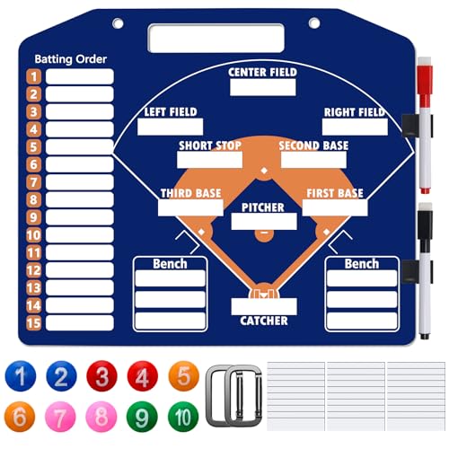 Anglekai Baseball Coaching Board, Dry Erase Lineup Board Softball Clipboard