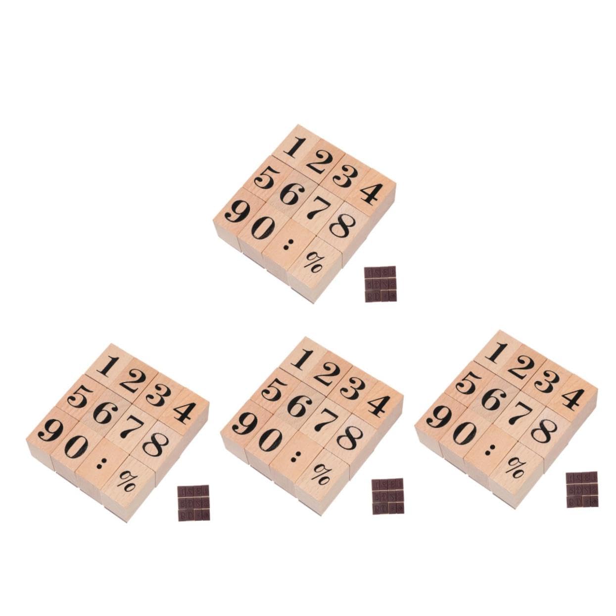 Operitacx 4juegos Sellos De Goma De Madera Para Manualidades Estampado De Números Árabes Para Tarjetas Álbumes y Decoración Personalizada