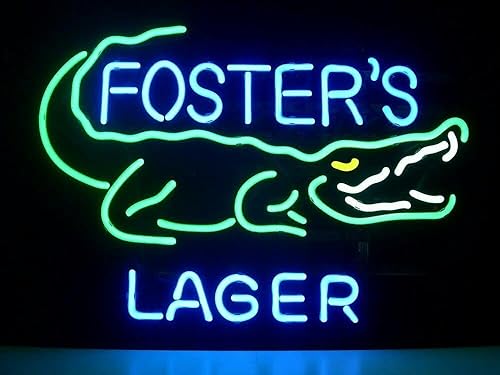 Queen Sense Foster's Lager Beer Alligator Neon Sign Light Man Cave Bar Pub Beer Gift Neon Lamp A117FLBA