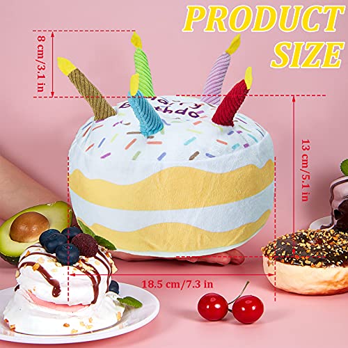 Sumind Hund Geburtstag Spielzeug Hund Geburtstagstorte Spielzeug Quietschendes Hundespielzeug Weiches Plüsch Hundespielzeug, Groß, 7,3 Zoll