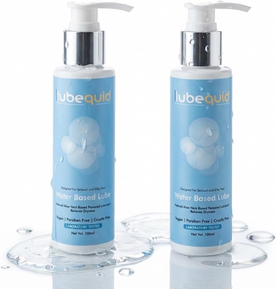 Water-Based Personal Lubricant, 200 ML Bottle- 2 in 1 Lubricant & massage Gel for Men and Women ~ Water Based Lube ~ Silicone and Paraben Free, Pack of 2 X 100 ML