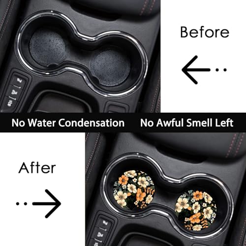 50% Off 2 Pack Flowers Car Coasters - Universal Anti-Slip Rubber Mats - Image 3