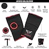 Jayefo Padded Inner Gloves for Boxing - Elastic Hand Wraps with Training Gel - Quick Boxing Wraps and Bandages for Men & Women - Wrist Wrap Protector Handwraps Kuckle Pair - L/XL - Black/Red