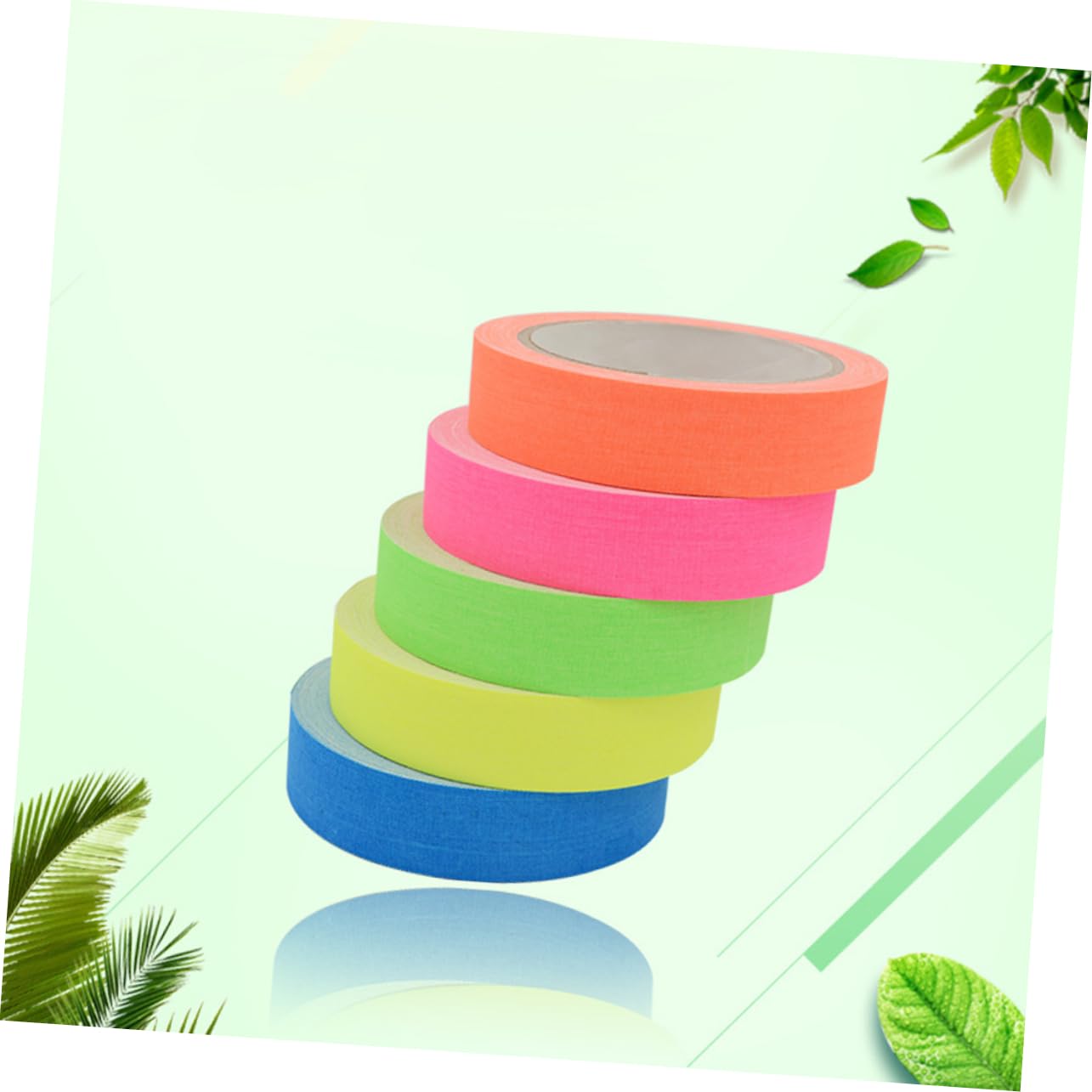 5 Pack Fluorescent Cloth Tape, Glow in Dark Neon Party Decoration