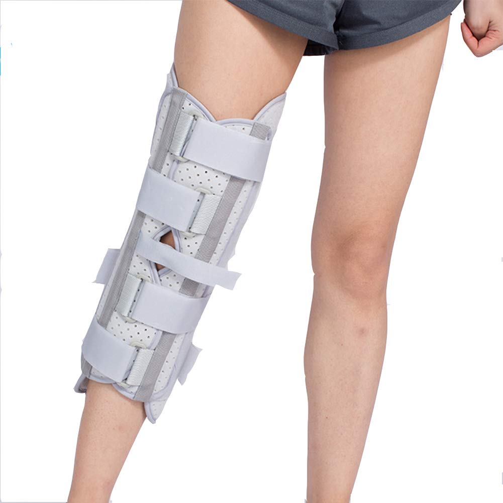 Soporte de Rodilla Ortesis Brace Transpirable Pierna Completa Estabilizador Guard Wrap Correa Fractura Férula Fija