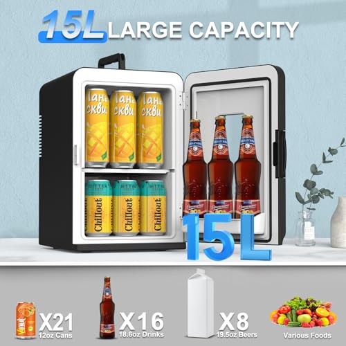 Loilat S-15 Liter Mini Fridge For Bedroom, Portable 110V Ac/12V Dc Power Small Mini Refrigerator For Office, Home, Car, Thermoelectric Electric Cooler And Warmer Tiny Fridge thumb #1