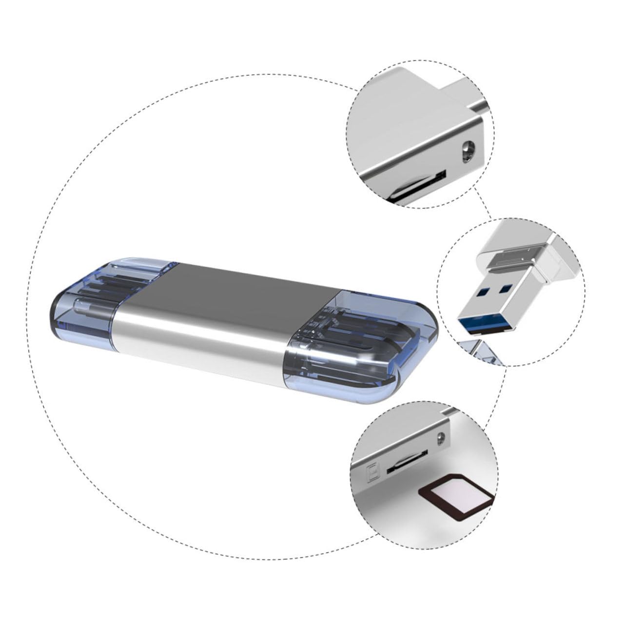 Lettore Schede Usb3.0 Type-c in Lega di Zinco e Abs