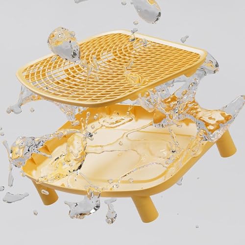 Aide pour litière de chat avec ce marchepied jaune pour petits chats - 5