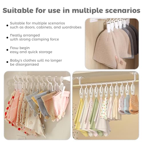 Pehvdkuq Knitted Hat Holder Organizer for Door Wall Mounted with Adhesive 30 Movable Clips Set of 3 Pack for Storing Baseball Caps Beanie Display for Closet Bedroom by Pehvdkuq - Used condition - Image 4