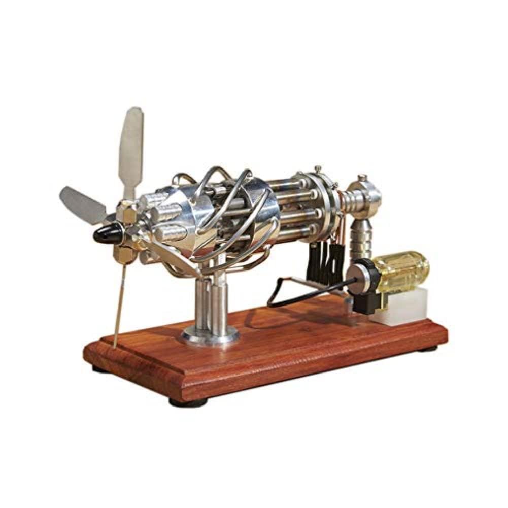 Swashplate Stirling Motor Modelo Stirling Motor de Combustión Interna Ciencia Enseñando Regalo de Cumpleaños Decoración de Oficina Juguetes, Experimento Físico (Acero Inoxidable)