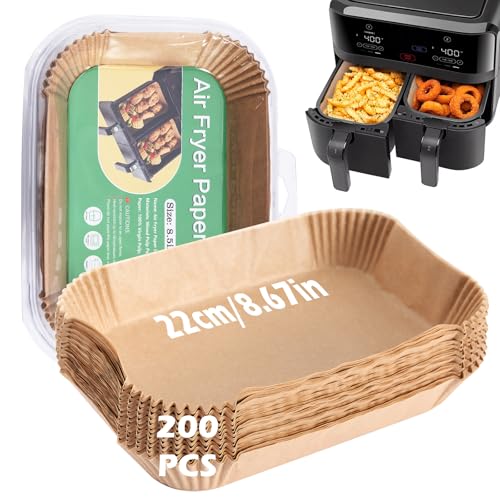 200 unidades de papel de horno para freidora de aire caliente Ninja, Airfryer papel de horno para AF400EU AF300EU Ninja Foodi Max Dual Zone Air Fryer - Accesorios para freidora de aire caliente de