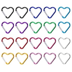 Loninloan Herz Karabiner mit Federhaken 20 Stück