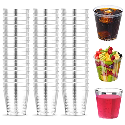 AOMAIGAD 100 Pcs Schnapsgläser aus Plastik,Desserttassen aus Kunststoff, Mehrweg Schnapsgläser Kunststoff, Dessertbecher, Whiskybecher, Eisbecher für Partys oder Cookouts Cover