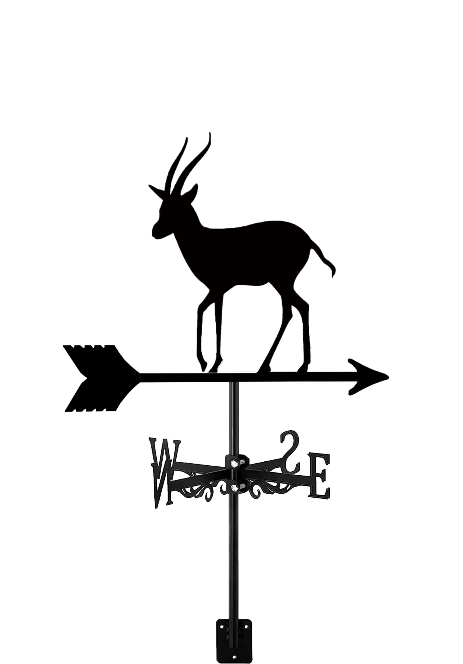 WIQUYBML Deer Weather Vane Weathervane for Garden Yard Lawn Farm Ornament Indicator Black Vintage Metal (C)(Black)
