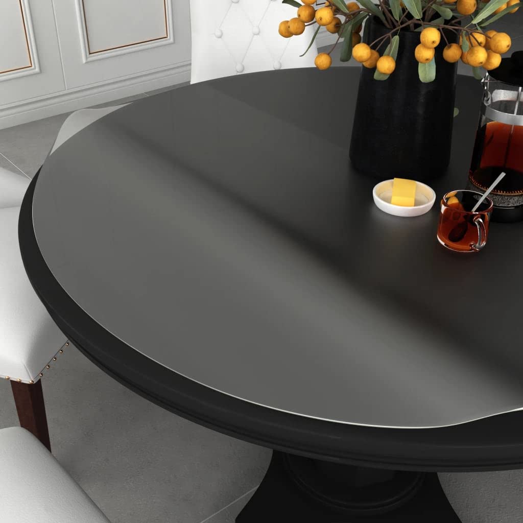 Tischfolie Matt PVC 1,6 mm rund Ø 100 cm wasserdicht Kratzfest tischschutz abwaschbare tischdecke schreibtischunterlage tischdecke transparent tischdeko