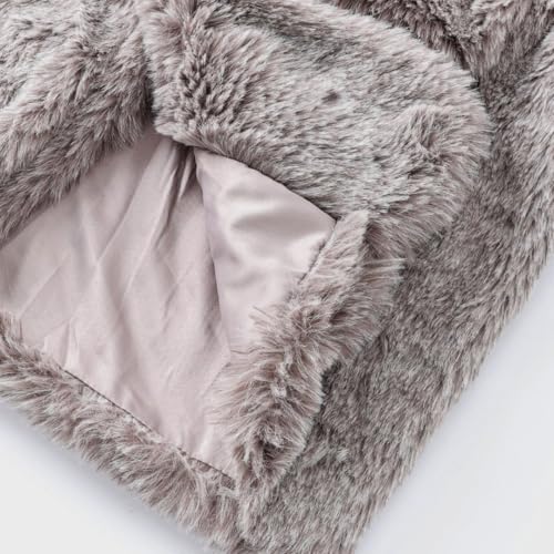 Amazhiyu Women's Faux Fur Lapel Coat Open Front Fluffy Jackets Winter Overcoat4