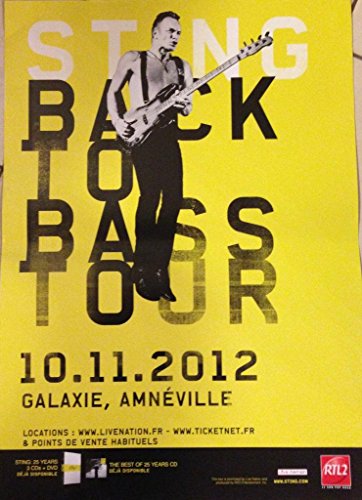 Affiche Sting concert Back To Bass Tour grand poster rock 40x60cm