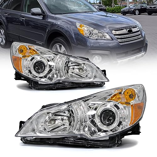 Headlight Water Intrusion / Design Changes - 2019-2021 Subaru Forester 7 AXLAHA for 2010 2011 2012 2013 2014 Legacy/Outback Headlights Assembly Compatible with 2010-2014 Subaru Legacy/Outback Chrome Housing Clear Reflector Replacement Driver and Passenger Side