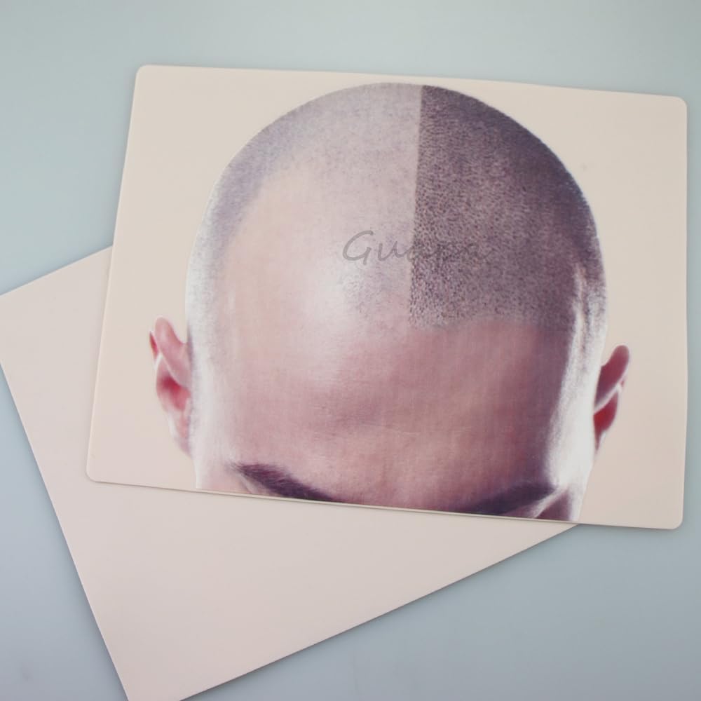 2pcs Male and Female Scalp Micropigmentation Practice Skin for Thinning Hair Tattoo and Hair Density Practice Pad (Mix)